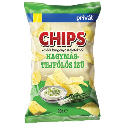 Privát Chips 60G Hagymás-Tejfölös