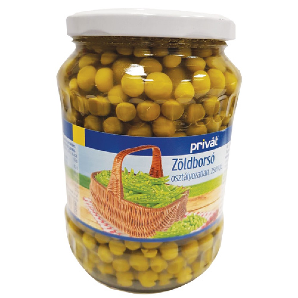 Privát Zöldborsó 450G Üveges